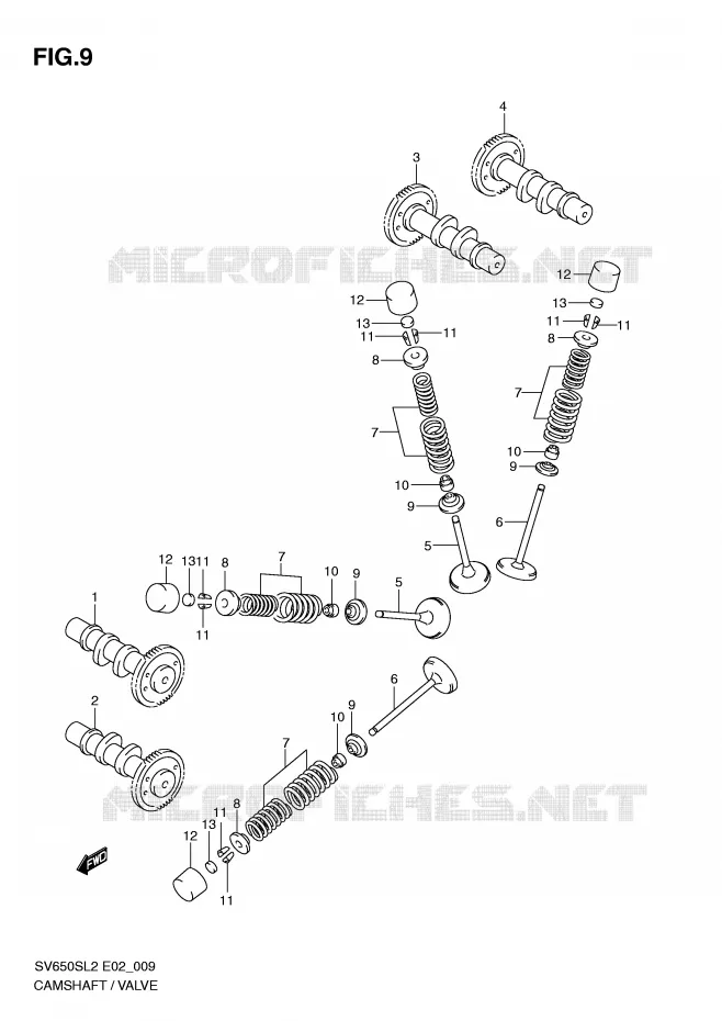 ARBRE A CAMES - SOUPAPES Suzuki MOTO 650 SV 2012  SV650SUL2(E02)