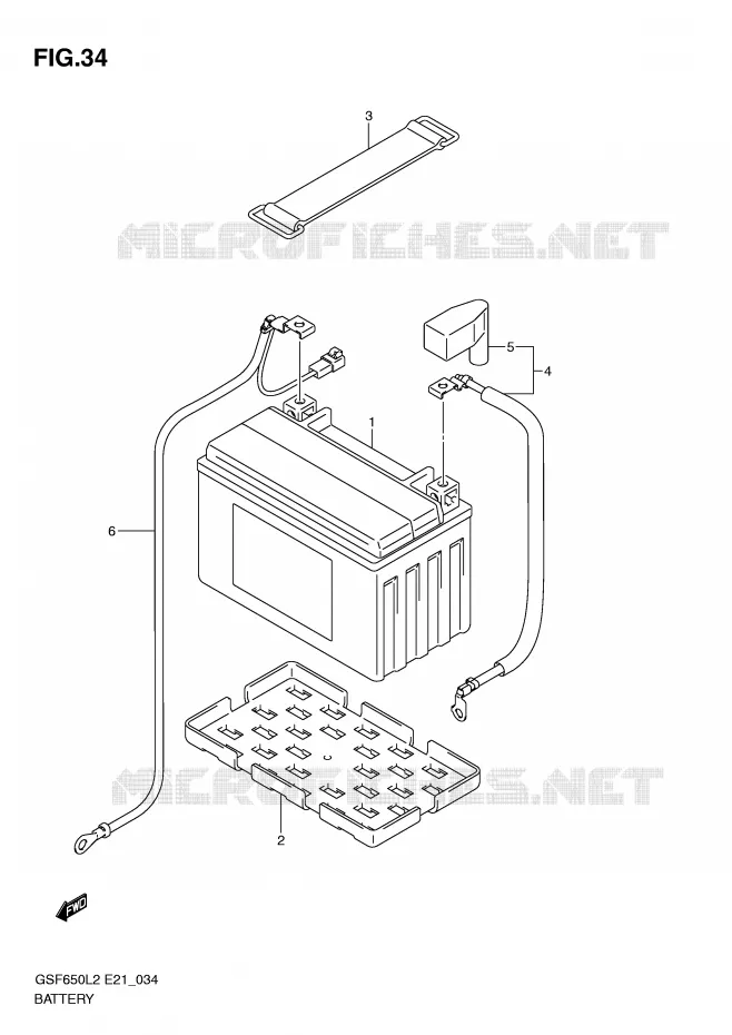 BATTERIE (GSF650L2 E21) Suzuki MOTO 650 BANDIT 2012  GSF650UL2(E21)