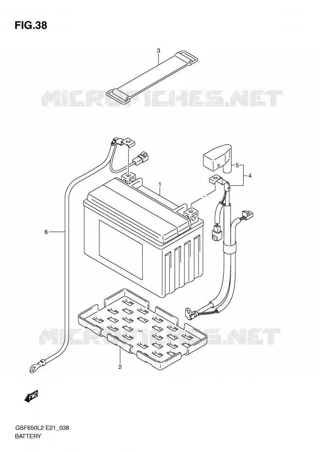 BATTERIE (GSF650SL2 E21) Suzuki MOTO 650 BANDIT 2016  GSF650SAL2(E21)