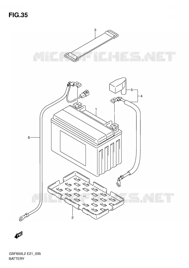 BATTERIE (GSF650UL2 E21) Suzuki MOTO 650 BANDIT 2014  GSF650SAL2(E21)