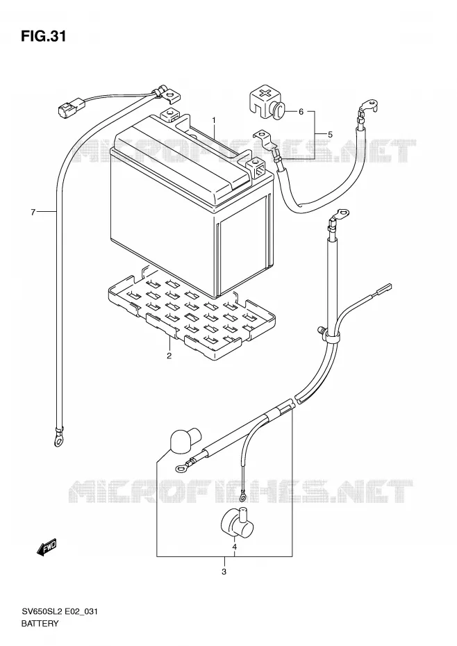 BATTERIE (SV650SL2 E24) Suzuki MOTO 650 SV 2012  SV650SUL2(E02)