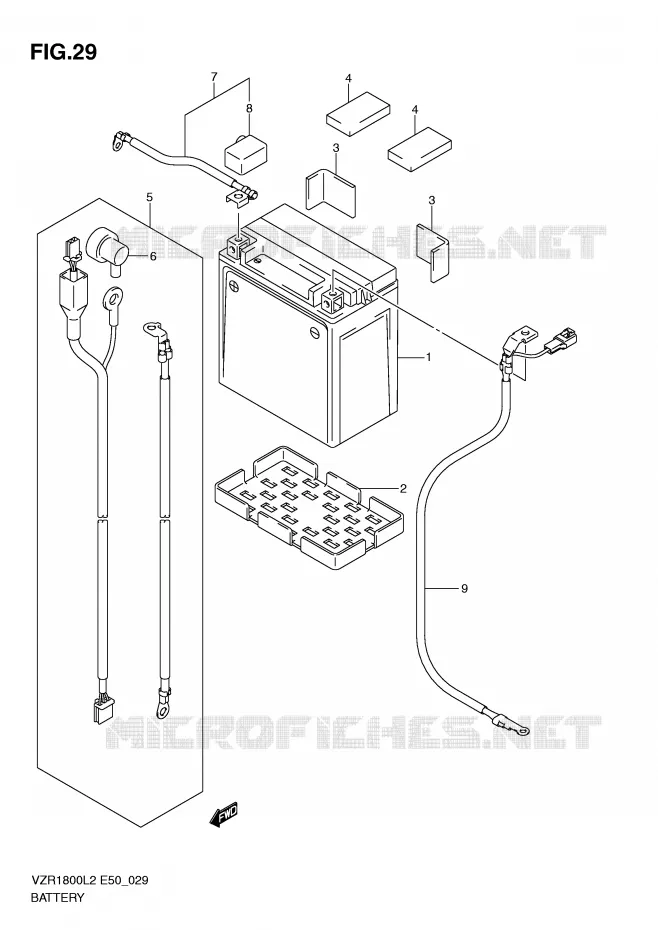 BATTERIE Suzuki MOTO 1800 INTRUDER 2012  VZR1800L2(E50)