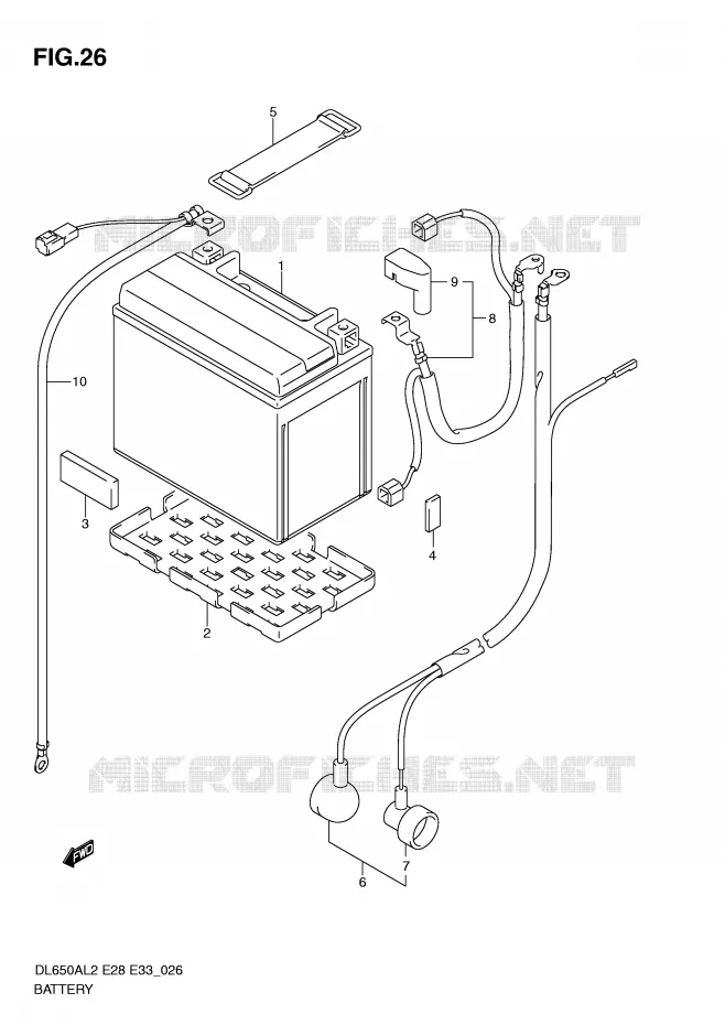 BATTERIE Suzuki MOTO 650 V-STROM 2012  DL650AL2(E28)