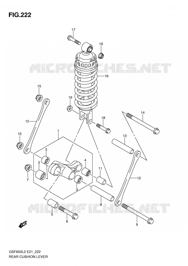 BIELLETTE DE SUSPENSION ARRIERE Suzuki MOTO 650 BANDIT 2012  GSF650SUL2(E21)