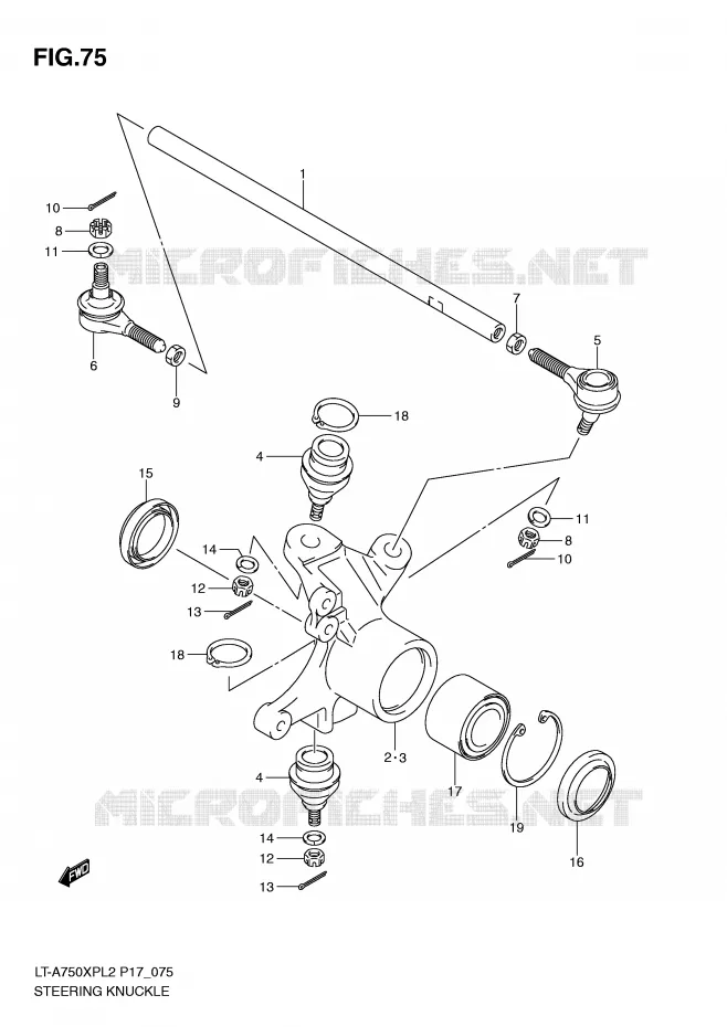 BIELLETTES DE DIRECTION - MOYEU Suzuki QUAD 750 KINGQUAD 2012  LT-A750XPL2(P17)