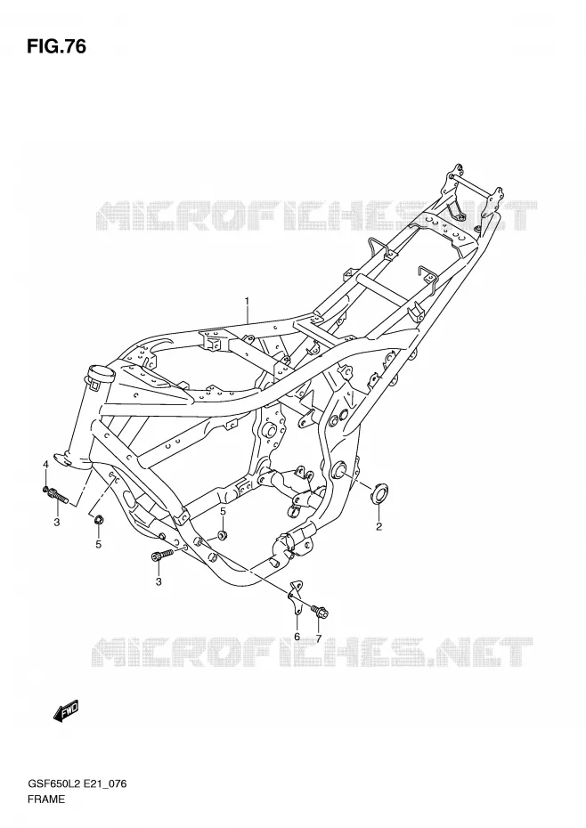 CADRE (GSF650L2 E21) Suzuki MOTO 650 BANDIT 2015  GSF650SAL2(E21)
