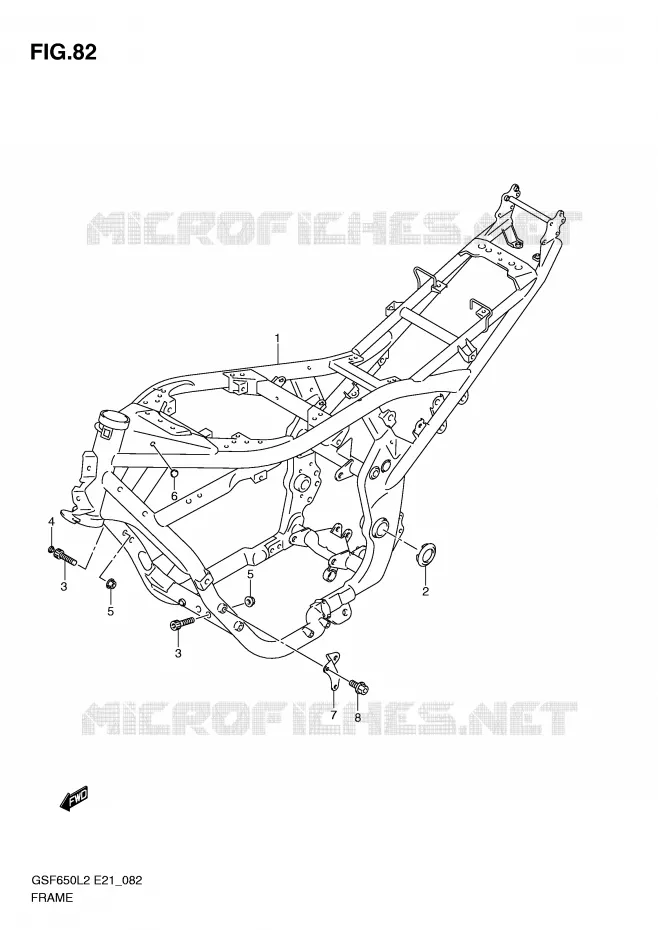 CADRE (GSF650SAL2 E21) Suzuki MOTO 650 BANDIT 2014  GSF650SAL2(E21)