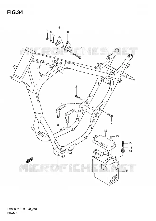 CADRE Suzuki MOTO 650 BOULEVARD 2012  LS650L2(E03)