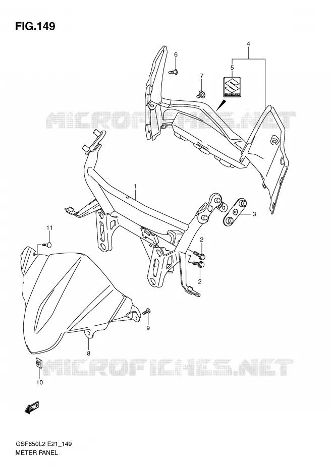 CARENAGE - SUPPORT DE COMPTEUR (GSF650SAL2 E21) Suzuki MOTO 650 BANDIT 2012  GSF650SL2(E21)