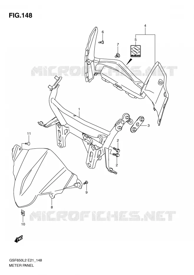 CARENAGE - SUPPORT DE COMPTEUR (GSF650SUL2 E21) Suzuki MOTO 650 BANDIT 2012  GSF650SUL2(E21)