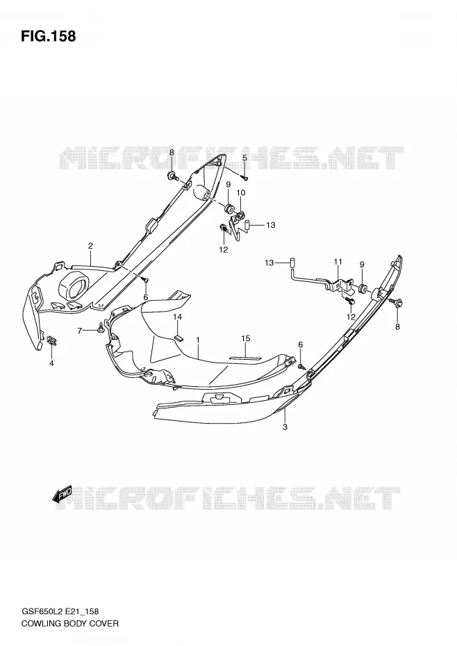 CARENAGES (GSF650SUAL2 E21) Suzuki MOTO 650 BANDIT 2012  GSF650SL2(E21)