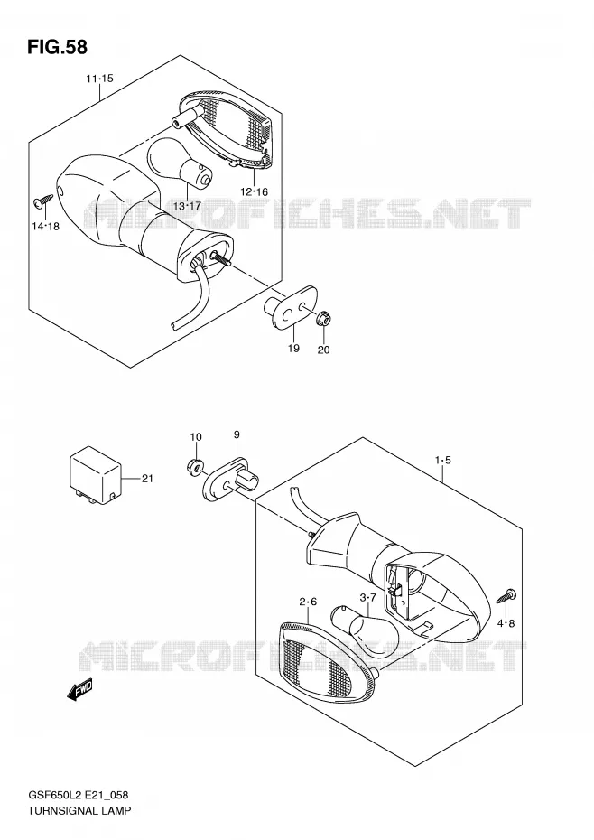 CLIGNOTANTS (GSF650L2 E21) Suzuki MOTO 650 BANDIT 2012  GSF650SAL2(E21)