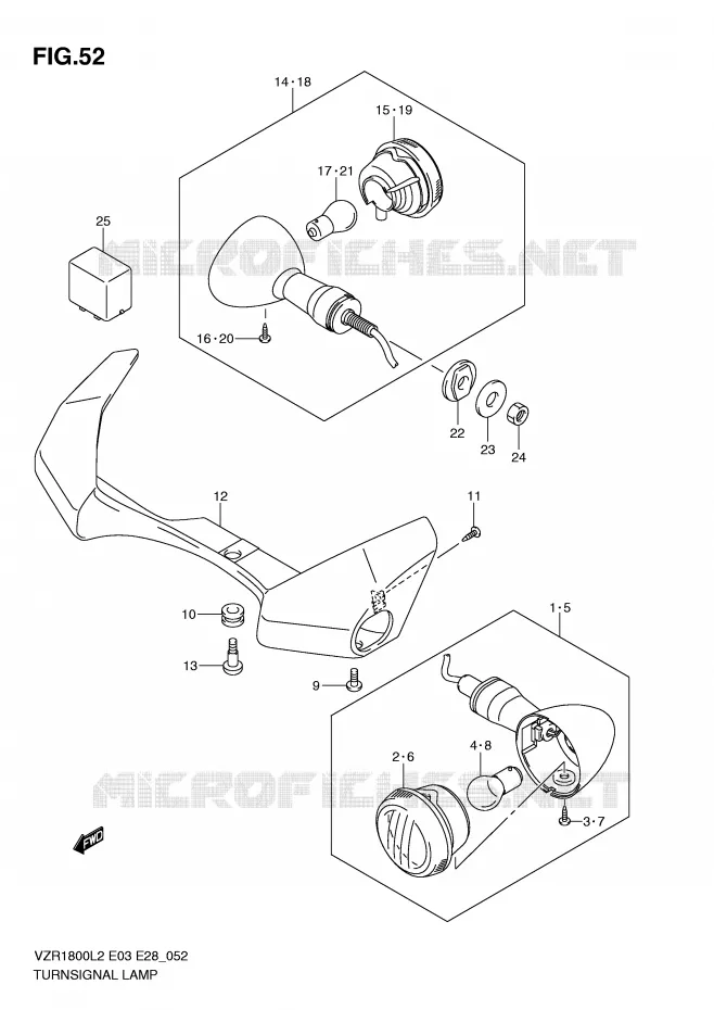 CLIGNOTANTS (VZR1800ZL2 E28) Suzuki MOTO 1800 INTRUDER 2012  VZR1800L2(E03)