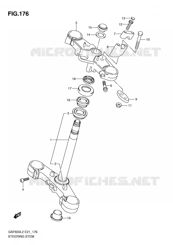 COLONNE DE DIRECTION Suzuki MOTO 650 BANDIT 2012  GSF650L2(E21)