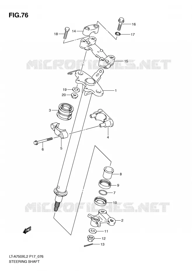 COLONNE DE DIRECTION Suzuki QUAD 750 KINGQUAD 2012  LT-A750XZL2(P17)