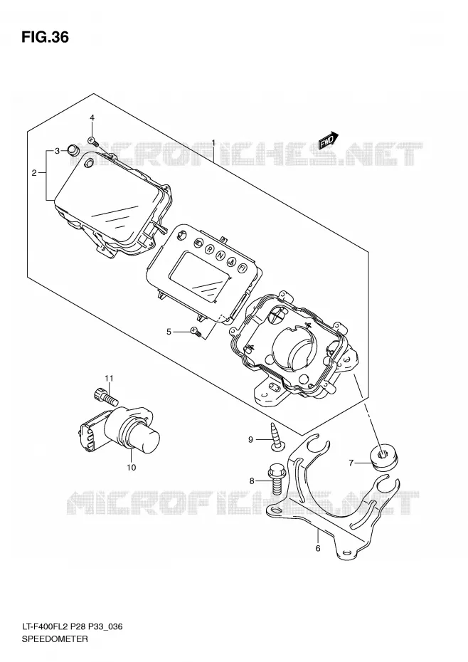 COMPTEUR (LT-F400FZL2 P28) Suzuki QUAD 400 KINGQUAD 2012  LT-F400FL2(P28)