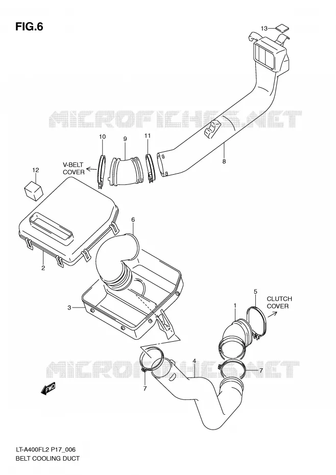 CONDUIT D'ADMISSION CARTER COURROIE Suzuki QUAD 400 KINGQUAD 2012  LT-A400L2(P17)