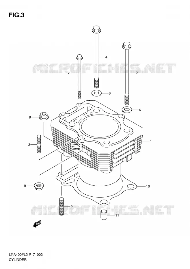 CYLINDRE Suzuki QUAD 400 KINGQUAD 2012  LT-F400L2(P17)