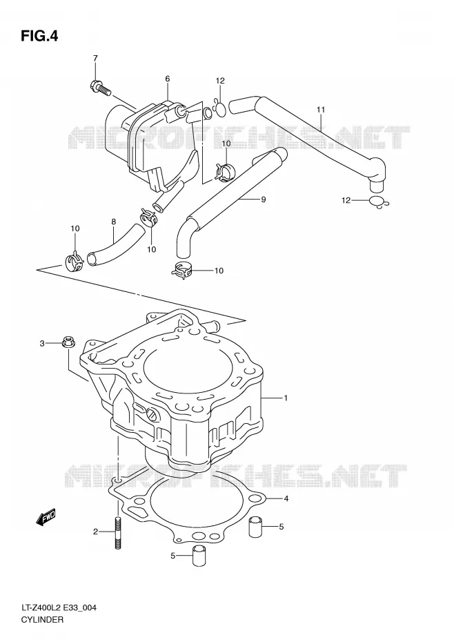 CYLINDRE Suzuki QUAD 400 QUADSPORT 2012  LT-Z400ZL2(E33)
