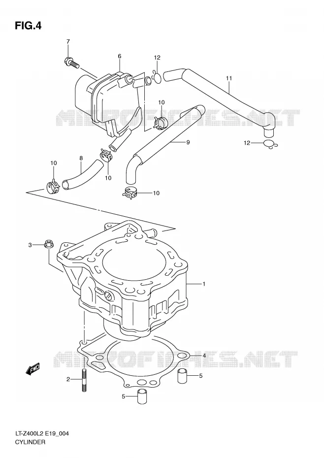 CYLINDRE Suzuki QUAD 400 QUADSPORT 2015  LT-Z400ZL2(E19)