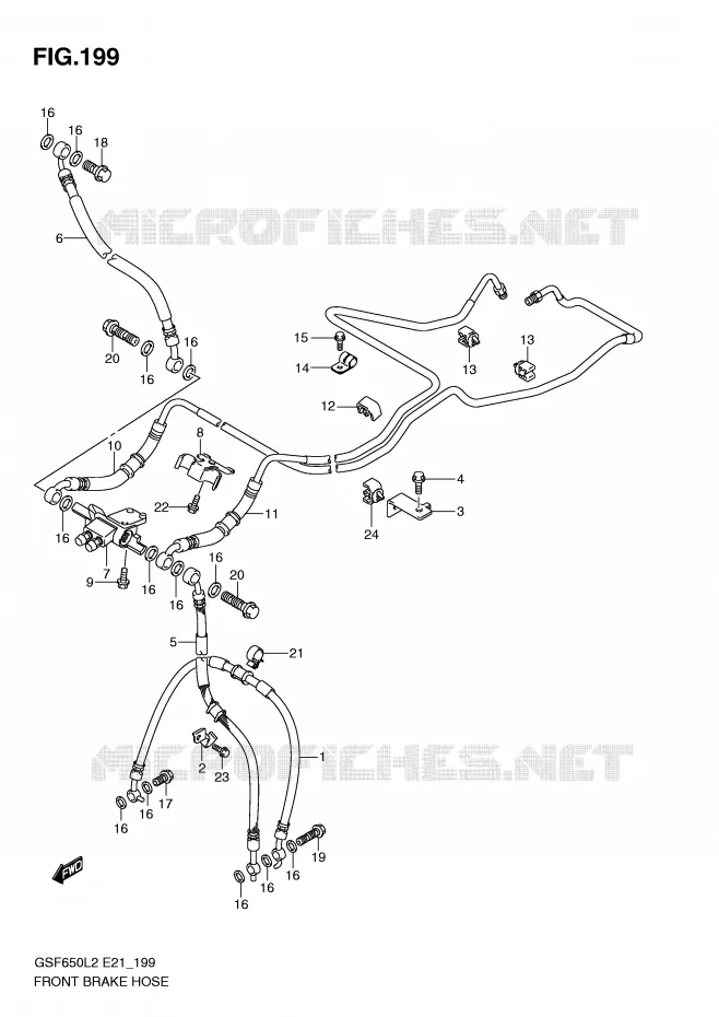 DURITE DE FREIN AVANT (GSF650AL2 E21) Suzuki MOTO 650 BANDIT 2012  GSF650SL2(E21)