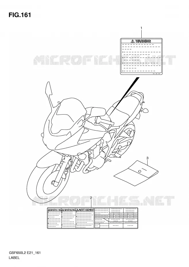 ETIQUETTE (GSF650AL2 E21) Suzuki MOTO 650 BANDIT 2012  GSF650UL2(E21)