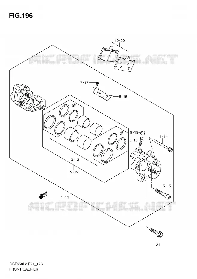 ETRIER DE FREIN AVANT (GSF650SUAL2 E21) Suzuki MOTO 650 BANDIT 2012  GSF650SAL2(E21)