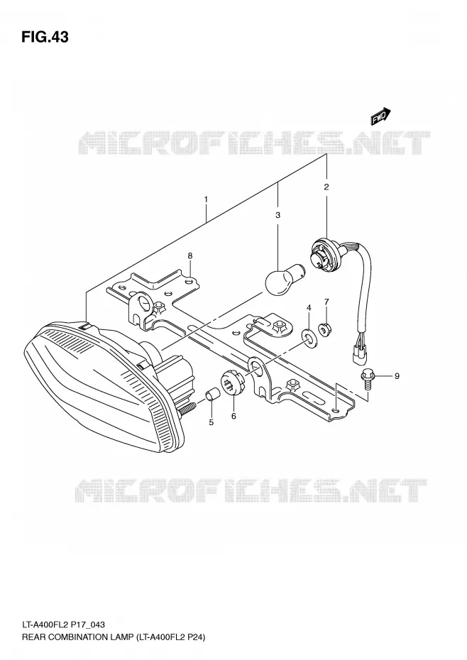 FEU ARRIERE (LT-A400FL2 P24) Suzuki QUAD 400 KINGQUAD 2012  LT-A400L2(P17)