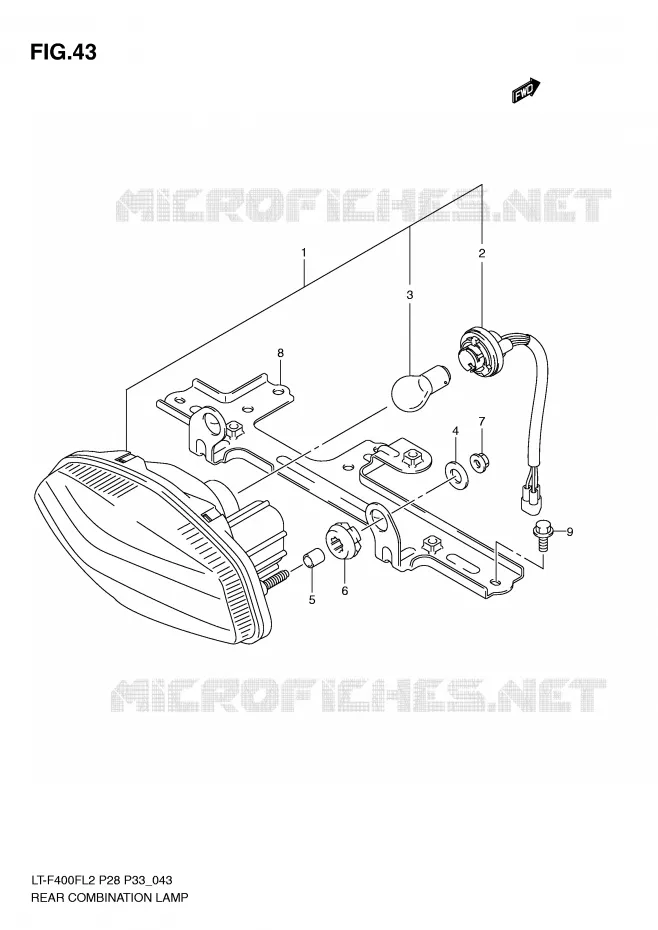 FEU ARRIERE (LT-F400FL2 P33) Suzuki QUAD 400 KINGQUAD 2012  LT-F400FZL2(P28)
