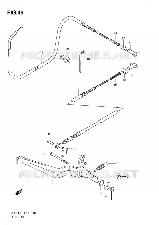 FREIN ARRIERE Suzuki QUAD 400 KINGQUAD 2012  LT-A400FZL2(P17)