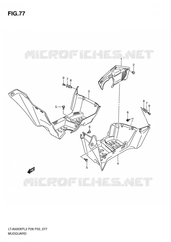 GARDE BOUE Suzuki QUAD 500 KINGQUAD 2012  LT-A500XPZL2(P28)