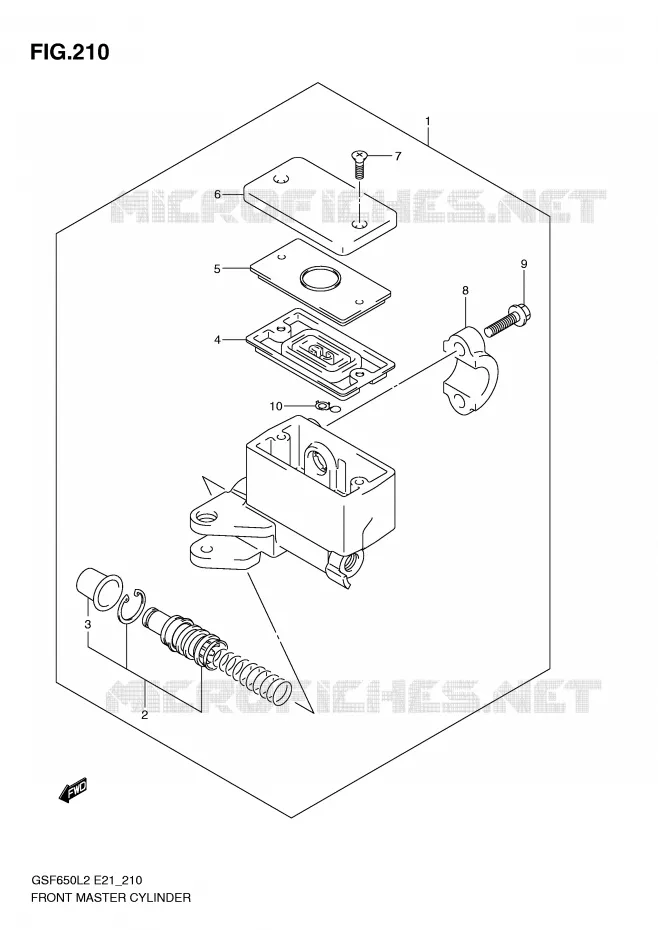 MAITRE CYLINDRE AVANT (GSF650SUL2 E21) Suzuki MOTO 650 BANDIT 2016  GSF650SAL2(E21)