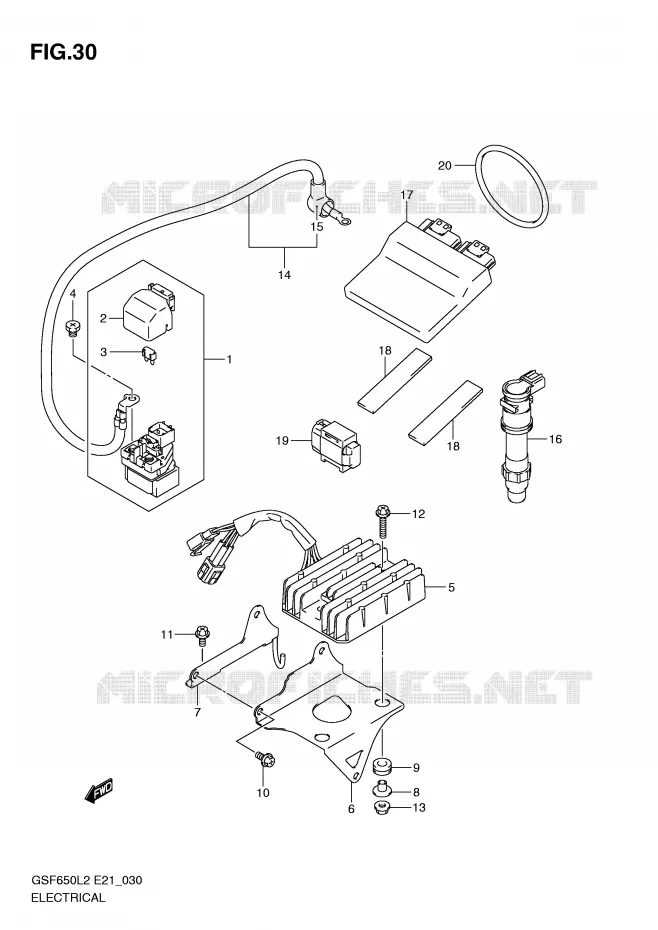 PARTIE ELECTRIQUE (GSF650SL2 E21) Suzuki MOTO 650 BANDIT 2012  GSF650UAL2(E21)