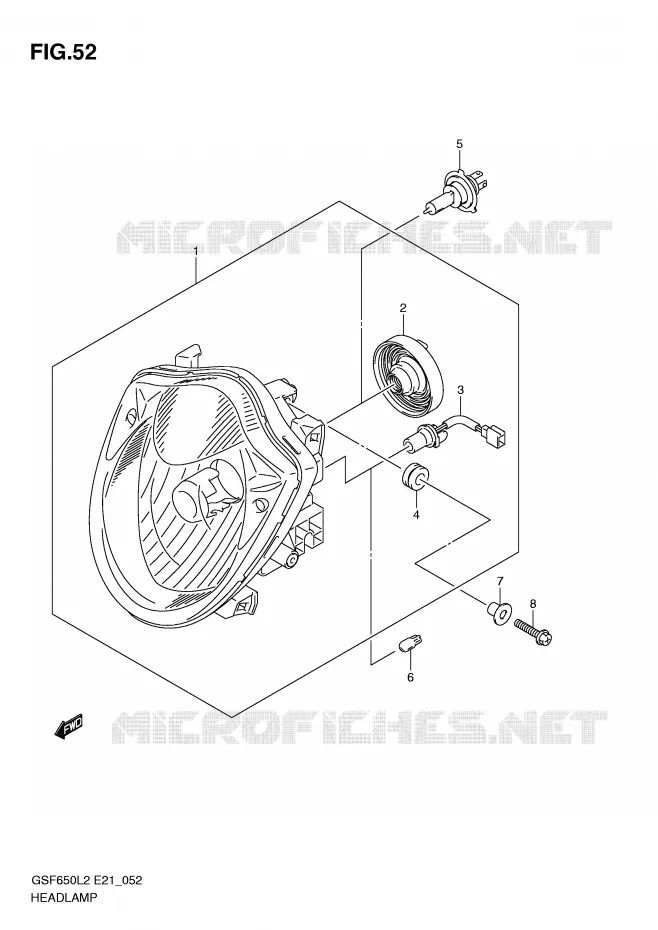 PHARE (GSF650AL2 E21) Suzuki MOTO 650 BANDIT 2012  GSF650UAL2(E21)