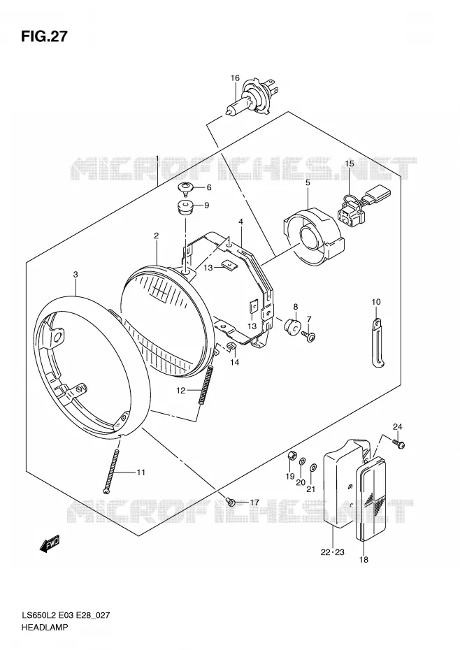 PHARE Suzuki MOTO 650 BOULEVARD 2012  LS650L2(E03)