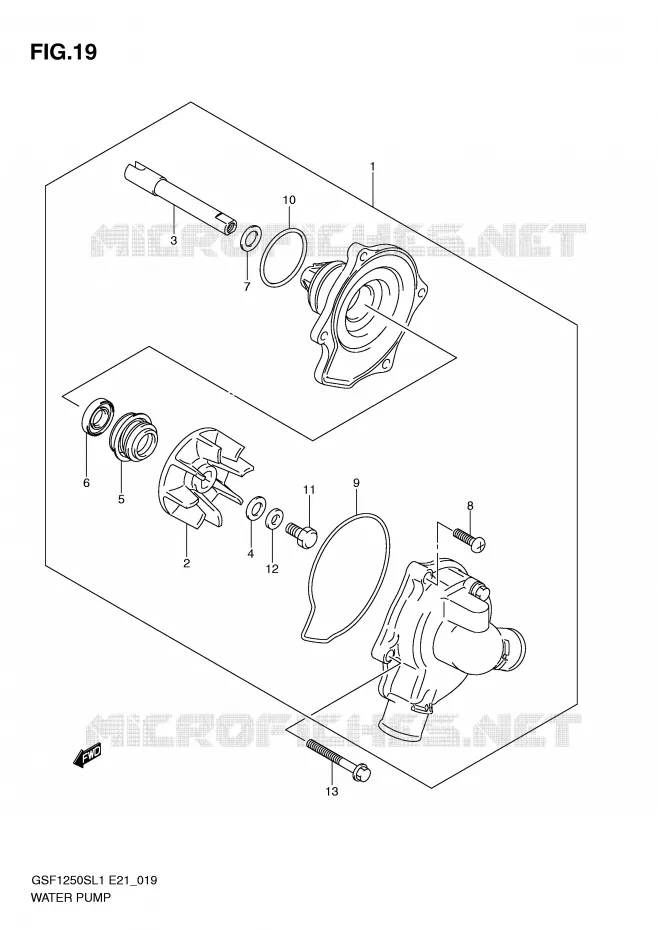 POMPE A EAU Suzuki MOTO 1250 BANDIT 2012  GSF1250SAL1(E21)