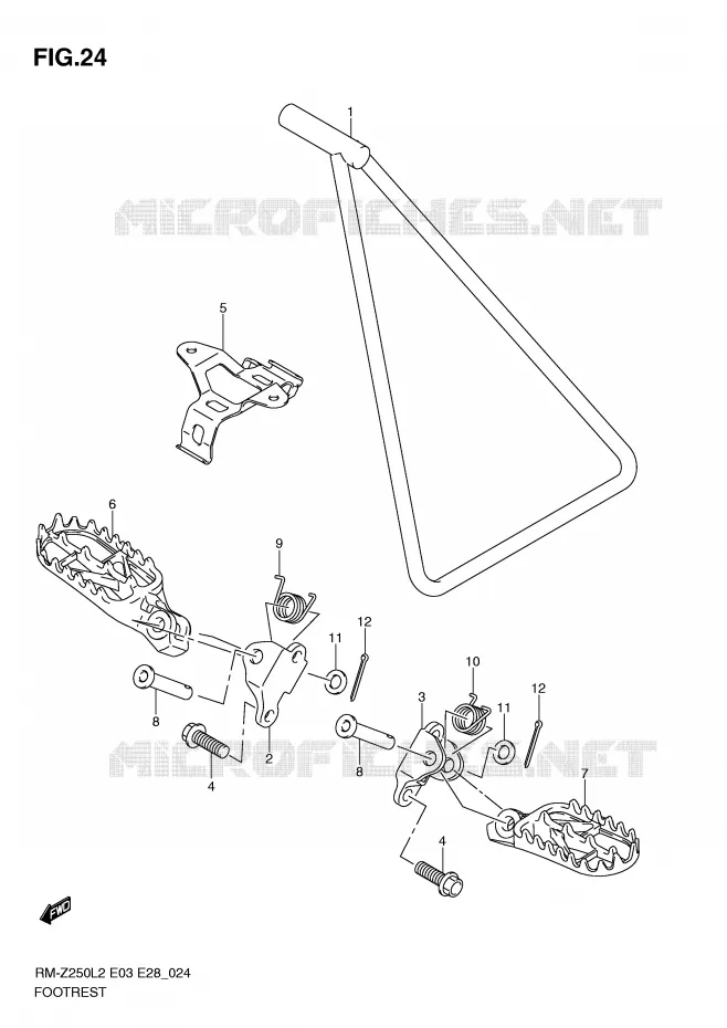 REPOSE PIED Suzuki MOTO 250 RM-Z 2012  RM-Z250L2(E03)