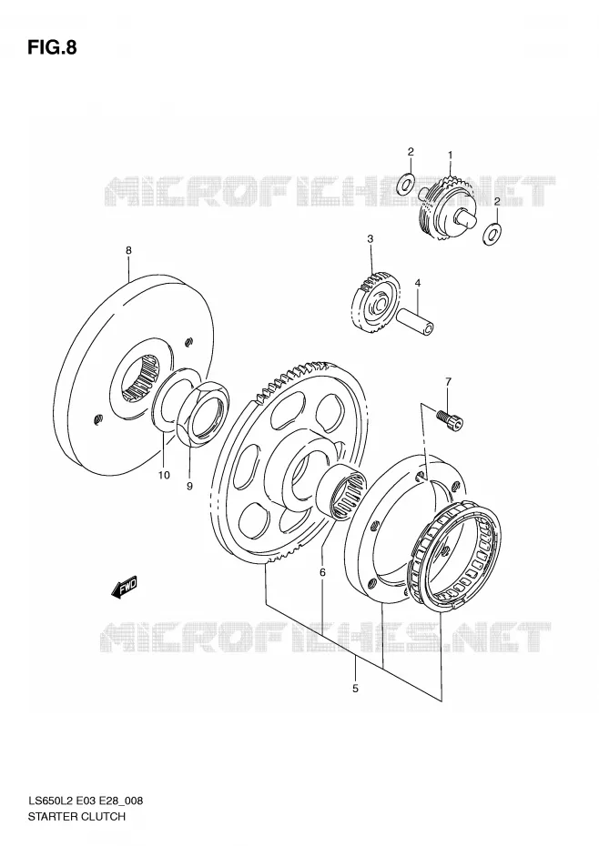 ROUE LIBRE DE DEMARREUR Suzuki MOTO 650 BOULEVARD 2012  LS650L2(E03)