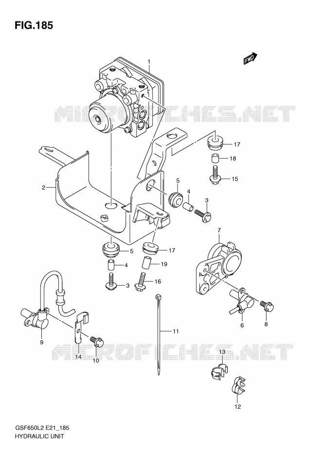 SYSTÈME ABS (GSF650AL2 E21) Suzuki MOTO 650 BANDIT 2015  GSF650SAL2(E21)