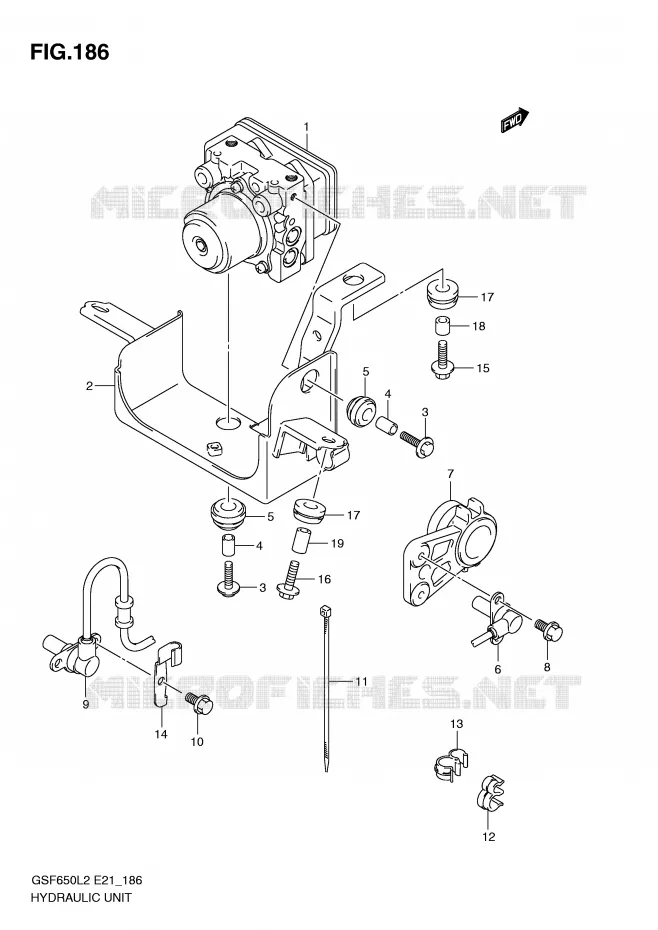 SYSTÈME ABS (GSF650UAL2 E21) Suzuki MOTO 650 BANDIT 2016  GSF650SAL2(E21)