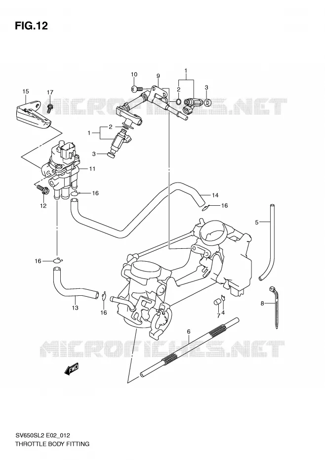 SYSTÈME D'INJECTION Suzuki MOTO 650 SV 2012  SV650SL2(E02)