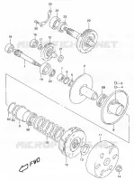 TRANSMISSION (2) (MODELE AY50WR K1) pour Suzuki KATANA 50 2001