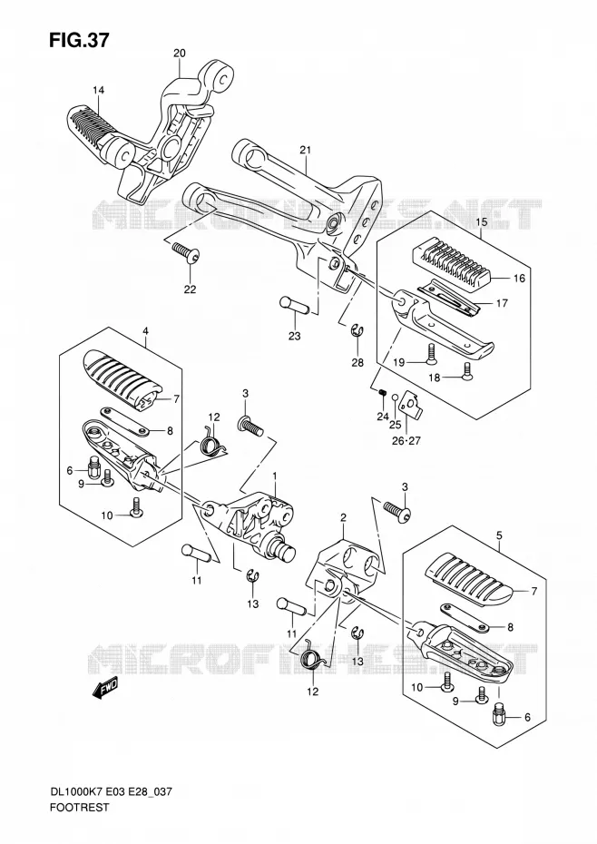 REPOSE PIED Suzuki MOTO 1000 V-STROM 2009  DL1000 K9 (E03,E28,E33)