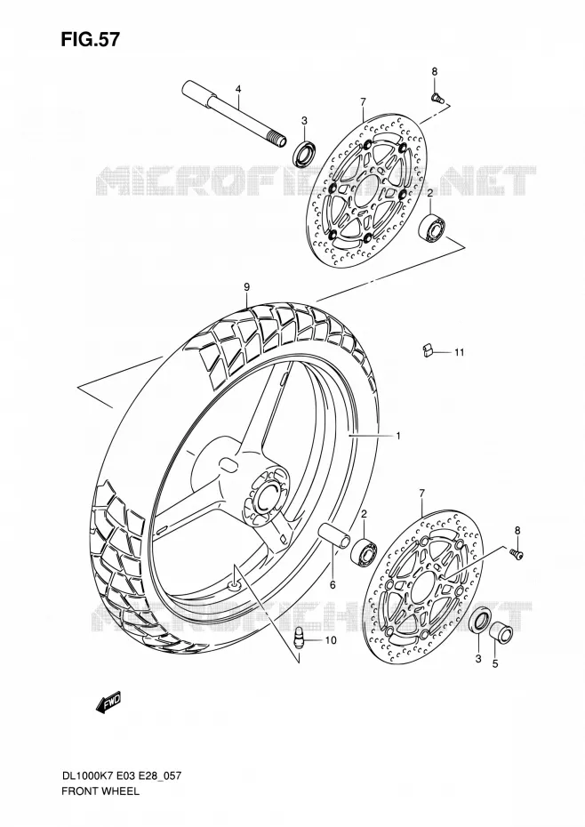 ROUE AVANT Suzuki MOTO 1000 V-STROM 2010  DL1000 L0 (E03,E28,E33)