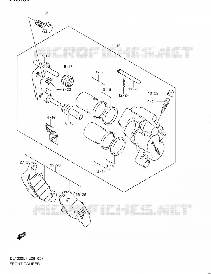 ETRIER DE FREIN AVANT Suzuki MOTO 1000 V-STROM 2011  DL1000 L1 (E03,E28,E33)