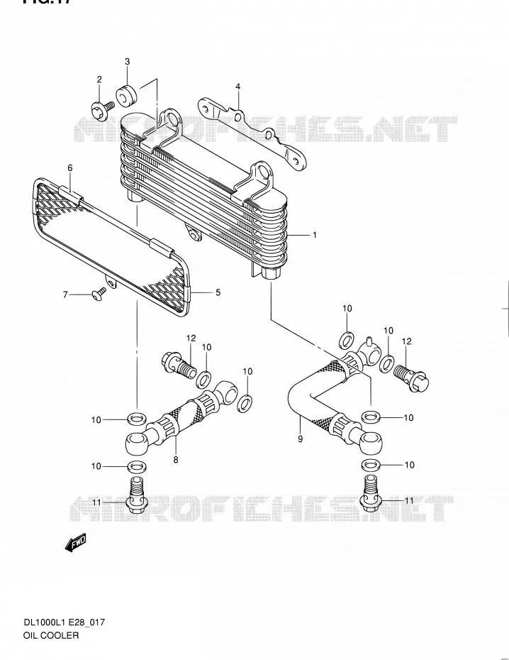 RADIATEUR D'HUILE Suzuki MOTO 1000 V-STROM 2011  DL1000 L1 (E03,E28,E33)