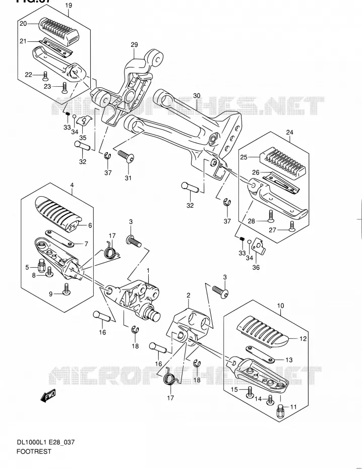 REPOSE PIED Suzuki MOTO 1000 V-STROM 2011  DL1000 L1 (E03,E28,E33)