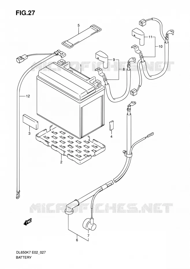 BATTERIE Suzuki MOTO 650 V-STROM 2007  DL650 K7 (E02,E19,E24)