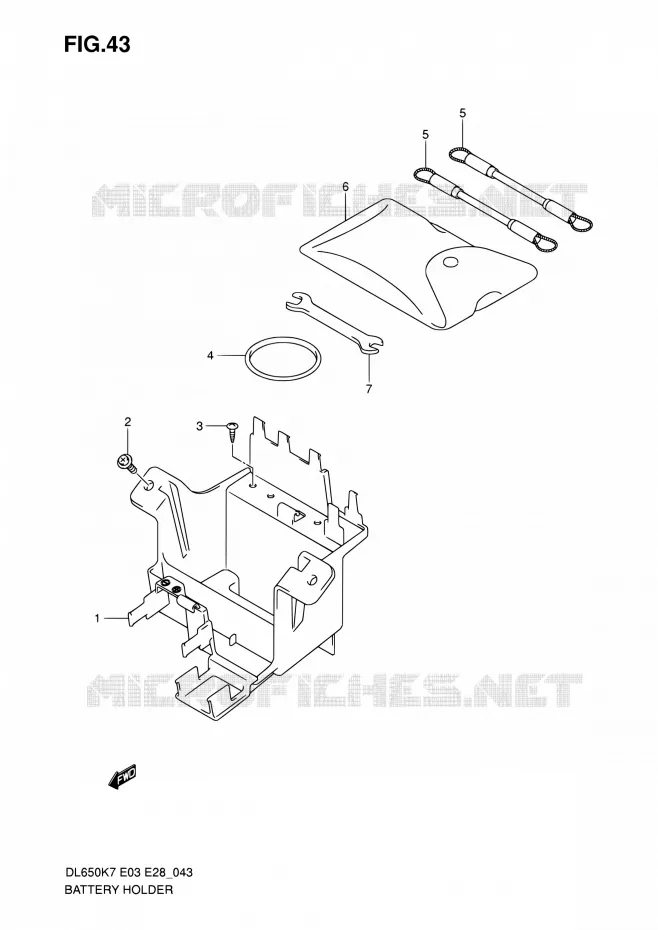 BAC A BATTERIE - OUTILS Suzuki MOTO 650 V-STROM 2009  DL650 K9 (E03,E28,E33)