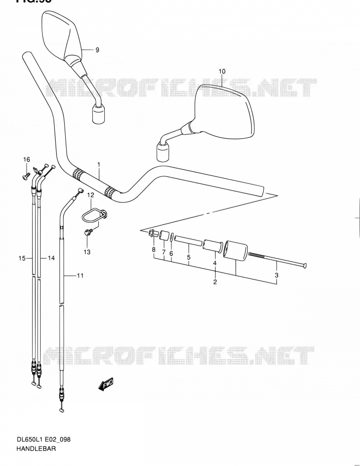 GUIDON (DL650AL1 E24) Suzuki MOTO 650 V-STROM 2011  DL650 L1 (E02,E19,E24)